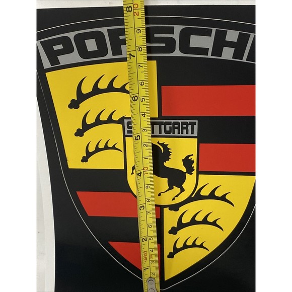 1 Porsche Crest Sticker Color Black Red Vinyl Decal Large - Picture 5 of 6